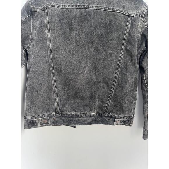 Levis Premium Sherpa Denim Jacket Women S Black Fleece Lined Trucker - Picture 9 of 12